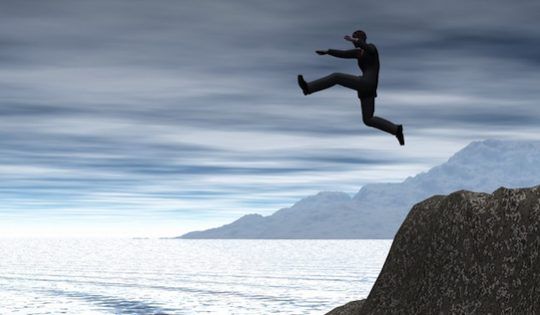 presentations jumping off cliff