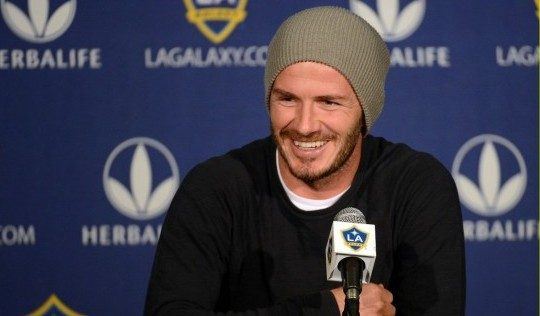 David Beckham makes a speech