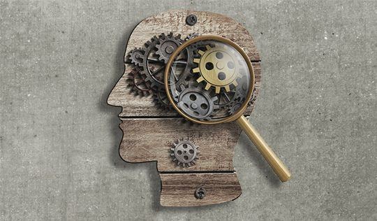 Leadership blog part 3 header image cogs magnifying glass brain