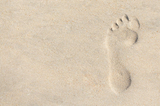 footprint in the sand for authentic personal brand